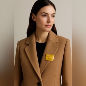 Vintage Givenchy Envelope Gold Tone Brooch Pin